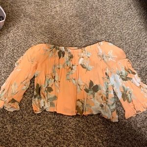 Off The Shoulder Floral Crop